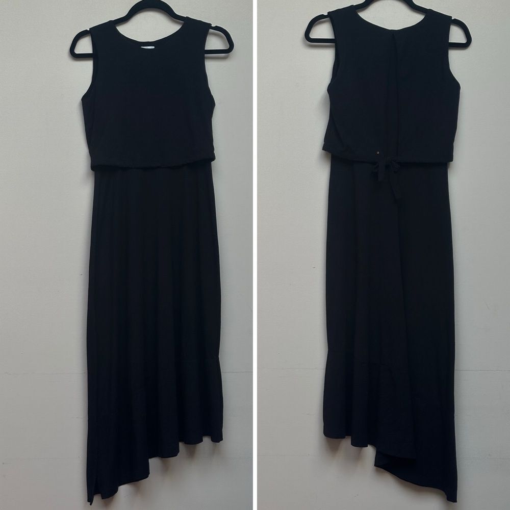 Cuyana Black Asymmetrical Overlay Dress Size X-Small - Picture 2 of 10